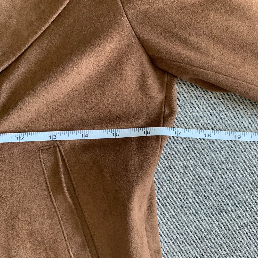 Uniqlo Women Faux Suede Moto Jacket 189743, Brown, Size S - Picture 6 of 6